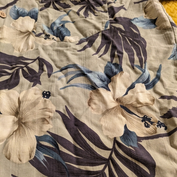 Jamaica Jaxx palm tree hibiscus Print Silk Shirt - L - Picture 4 of 8
